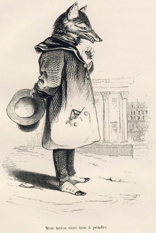 Grandville_(1803_47)_-_Mon_heros_etait_bon_a_prendre_Vignettes_illustrees_par_JJ_Granville_Gravure